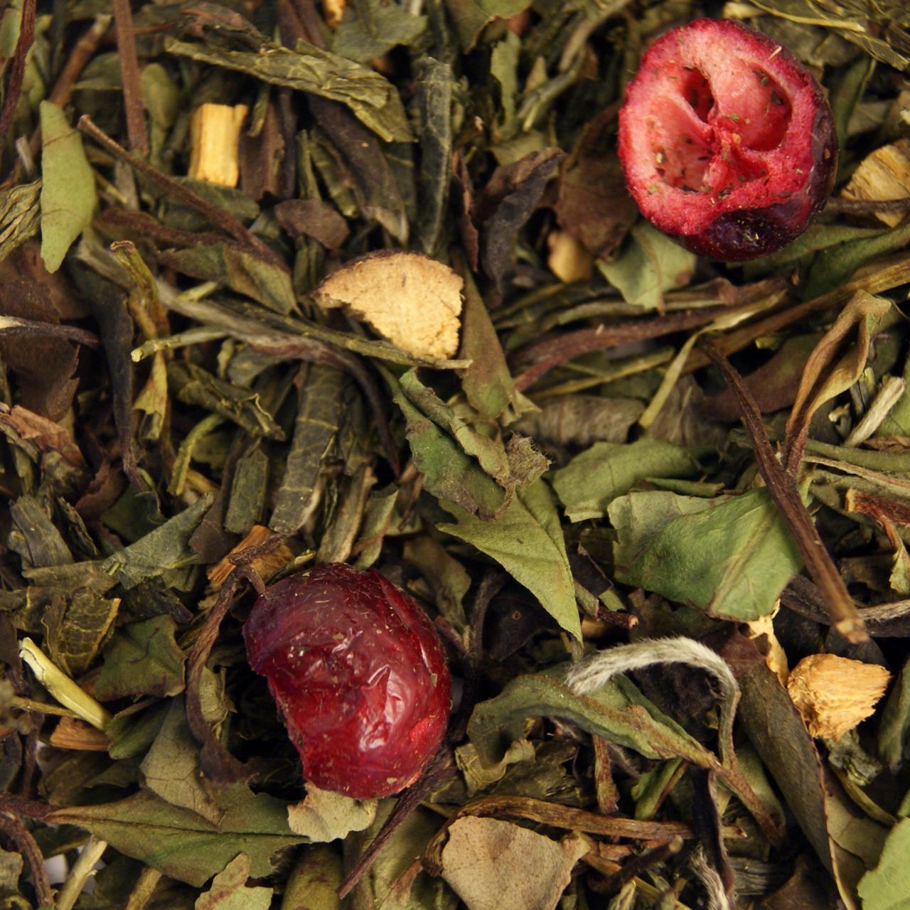 Grøn/hvid te med lakrids og tranebær