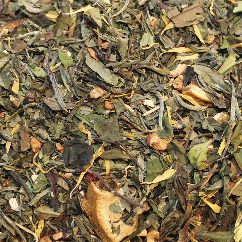 Grøn/hvid te med æble og appelsin 