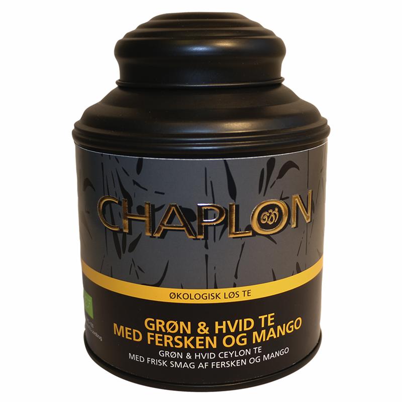 Chaplon Grøn og Hvid Te med Fersken og Mango Tedåse Økologisk
