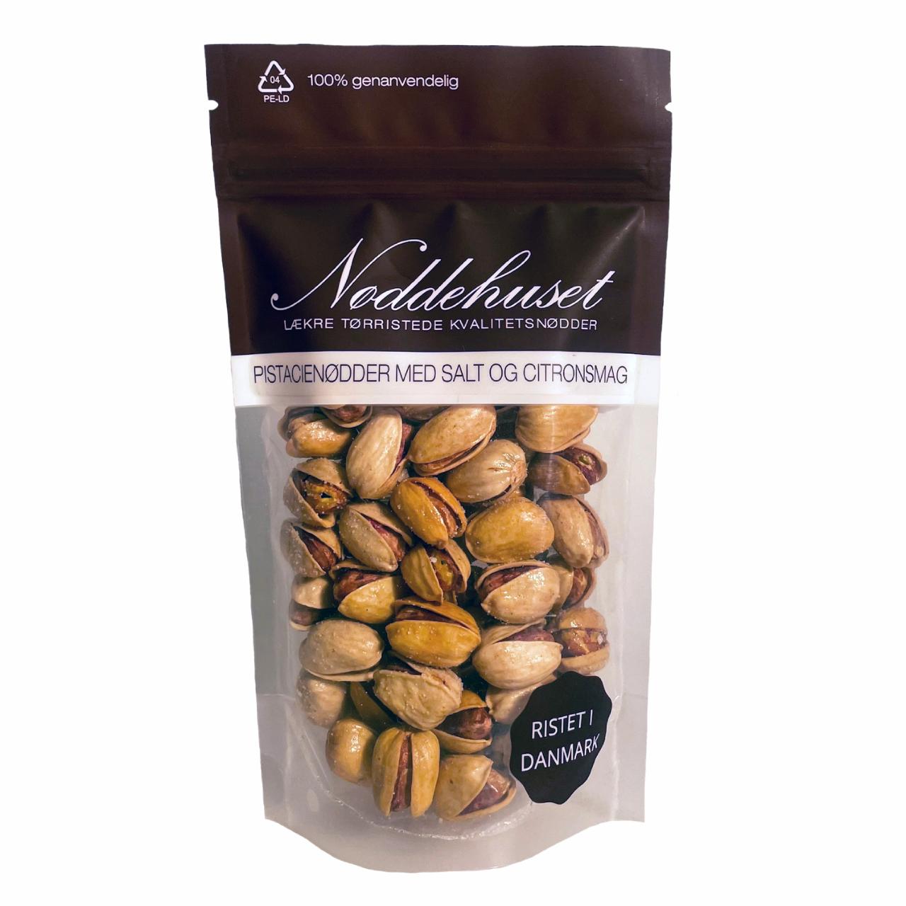 Nøddehuset Pistacienødder med Salt og Citronsmag 