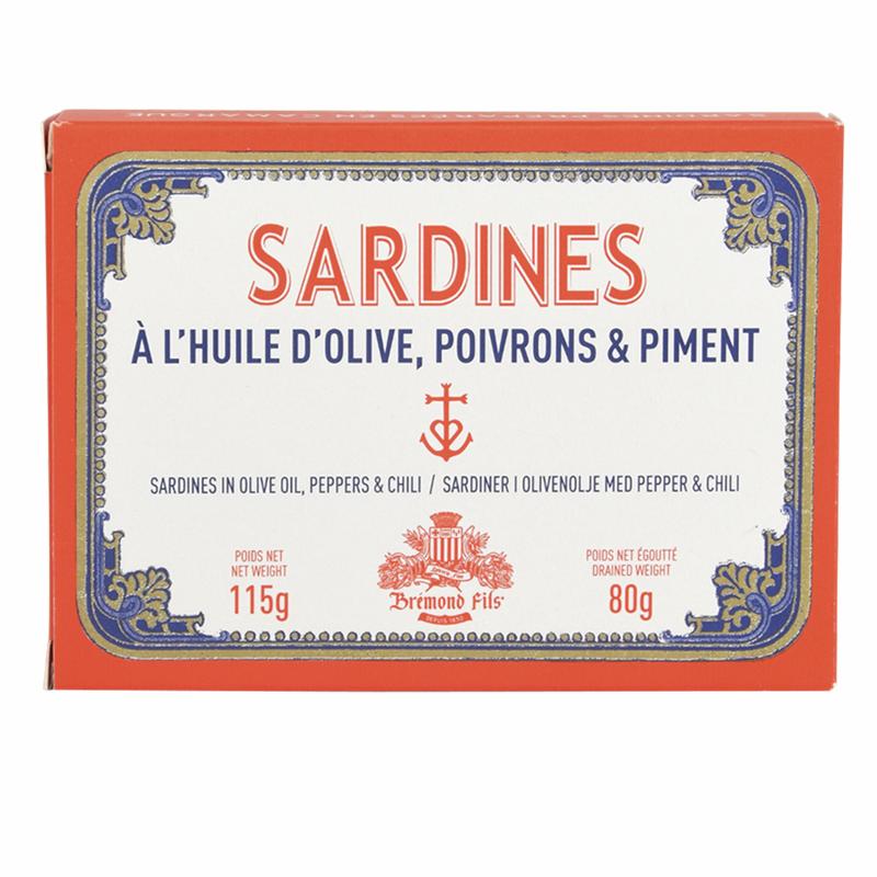 1830 Sardiner med olivenolie, peber og chili 