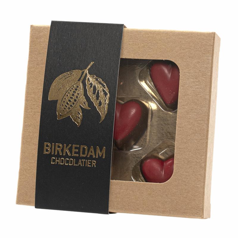 Chokoladehjerter med nougatkerne  5 stk.