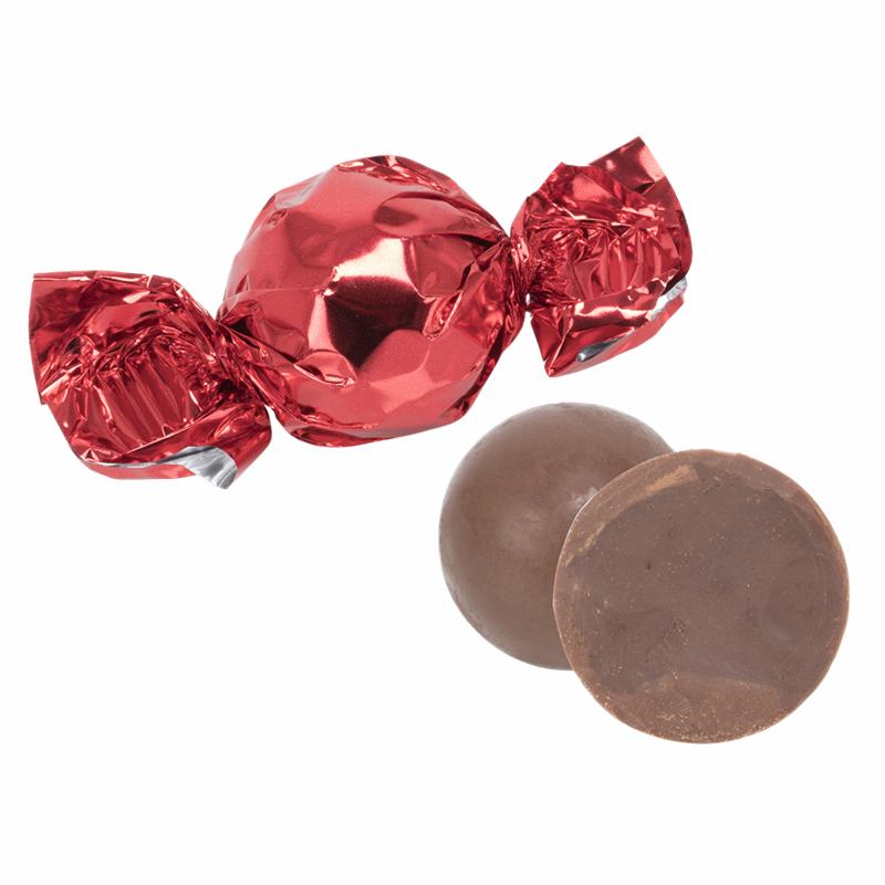 Chokolade kugler, lys, rød folie